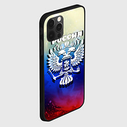 Чехол для iPhone 12 Pro Max Россия и герб на фоне флага, цвет: 3D-черный — фото 2