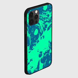 Чехол для iPhone 12 Pro Max Сине-зелёный абстракция краски, цвет: 3D-черный — фото 2