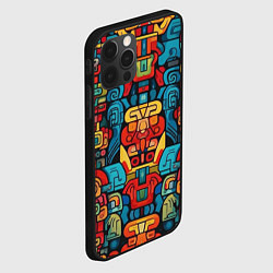 Чехол для iPhone 12 Pro Max Орнаменты Майя, цвет: 3D-черный — фото 2