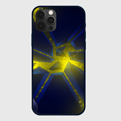 Чехол для iPhone 12 Pro Max Разлом космических неоновых плит, цвет: 3D-черный