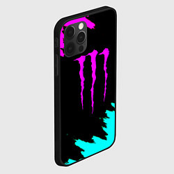 Чехол для iPhone 12 Pro Max Monster energy неон краски, цвет: 3D-черный — фото 2