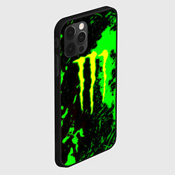Чехол для iPhone 12 Pro Max Monster energy кислотные краски, цвет: 3D-черный — фото 2