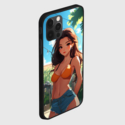 Чехол для iPhone 12 Pro Max Милая девушка во дворе, цвет: 3D-черный — фото 2