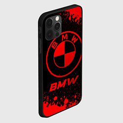 Чехол для iPhone 12 Pro Max BMW - red gradient, цвет: 3D-черный — фото 2