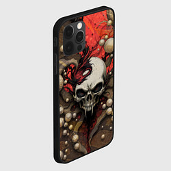 Чехол для iPhone 12 Pro Max Зловещий череп с клыками, цвет: 3D-черный — фото 2