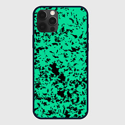 Чехол для iPhone 12 Pro Max Нефритовый зелёный пятнистый, цвет: 3D-черный