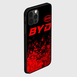 Чехол для iPhone 12 Pro Max BYD - red gradient посередине, цвет: 3D-черный — фото 2