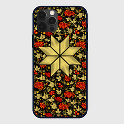 Чехол для iPhone 12 Pro Max Алатырь в русском традиционном узоре, цвет: 3D-черный