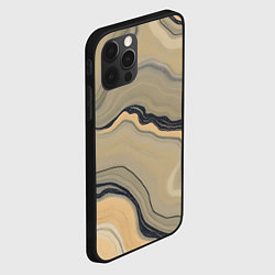 Чехол для iPhone 12 Pro Max Песочный мрамор, цвет: 3D-черный — фото 2