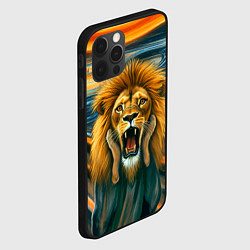 Чехол для iPhone 12 Pro Max Лев кричит на картине Эдварда Мунка, цвет: 3D-черный — фото 2