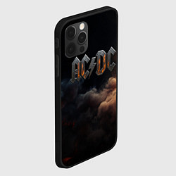 Чехол для iPhone 12 Pro Max ACDC металлический лого, цвет: 3D-черный — фото 2