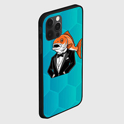 Чехол для iPhone 12 Pro Max Рыба в смокинге, цвет: 3D-черный — фото 2