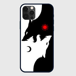 Чехол для iPhone 12 Pro Max Инь янь волки, цвет: 3D-черный
