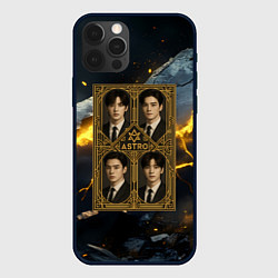 Чехол для iPhone 12 Pro Max Astro в золотой рамке, цвет: 3D-черный