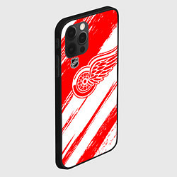 Чехол для iPhone 12 Pro Max Детройт Ред Уингз - брызги красок, цвет: 3D-черный — фото 2