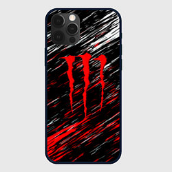 Чехол для iPhone 12 Pro Max Monster energy полосы красок, цвет: 3D-черный