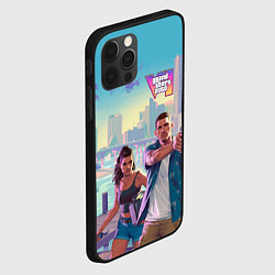 Чехол для iPhone 12 Pro Max Лусия Каминос и Джейсон Дюваль из Gta 6, цвет: 3D-черный — фото 2