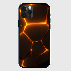 Чехол для iPhone 12 Pro Max Оранжевое свечение текстура, цвет: 3D-черный