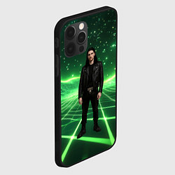 Чехол для iPhone 12 Pro Max Bones в зеленом полигоне, цвет: 3D-черный — фото 2