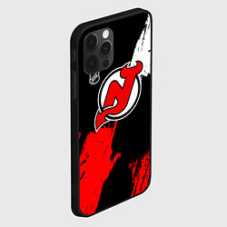 Чехол для iPhone 12 Pro Max Нью Джерси Девилз - брызги краски, цвет: 3D-черный — фото 2