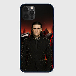 Чехол для iPhone 12 Pro Max Bones в пиджаке с шыпами, цвет: 3D-черный