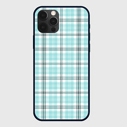 Чехол для iPhone 12 Pro Max Checkered light blue, цвет: 3D-черный