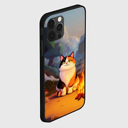 Чехол для iPhone 12 Pro Max Котик в кубическом мире, цвет: 3D-черный — фото 2