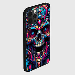 Чехол для iPhone 12 Pro Max Colorful cyber skull - pattern, цвет: 3D-черный — фото 2