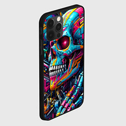 Чехол для iPhone 12 Pro Max Cyber skull - pattern, цвет: 3D-черный — фото 2