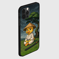 Чехол для iPhone 12 Pro Max Утенок самурай - медитация, цвет: 3D-черный — фото 2