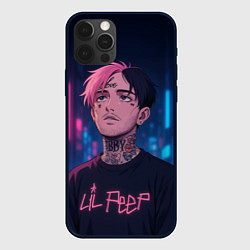 Чехол для iPhone 12 Pro Max LiL Peep - Неоновый аниме арт, цвет: 3D-черный
