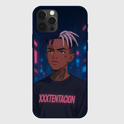 Чехол для iPhone 12 Pro Max XXXTentacion - Неоновый аниме арт, цвет: 3D-черный
