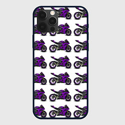 Чехол для iPhone 12 Pro Max Motorcycle purple, цвет: 3D-черный