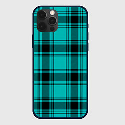 Чехол для iPhone 12 Pro Max Checkered blue, цвет: 3D-черный