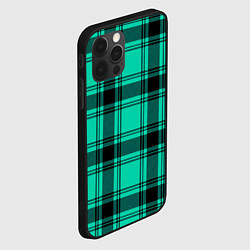 Чехол для iPhone 12 Pro Max Checkered turquoise, цвет: 3D-черный — фото 2