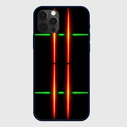 Чехол для iPhone 12 Pro Max Neon green black red line, цвет: 3D-черный