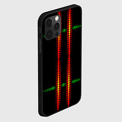 Чехол для iPhone 12 Pro Max Neon black green circles, цвет: 3D-черный — фото 2