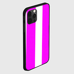 Чехол для iPhone 12 Pro Max Color white pink line, цвет: 3D-черный — фото 2