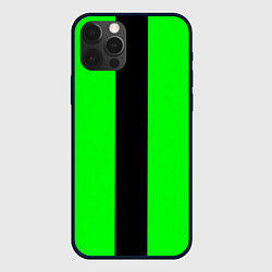 Чехол для iPhone 12 Pro Max Color green black line, цвет: 3D-черный
