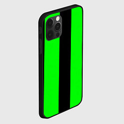 Чехол для iPhone 12 Pro Max Color green black line, цвет: 3D-черный — фото 2
