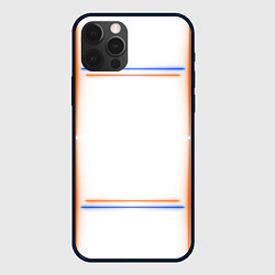 Чехол для iPhone 12 Pro Max Neon white orange blue, цвет: 3D-черный