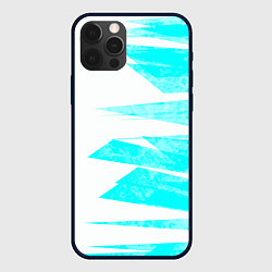 Чехол для iPhone 12 Pro Max Color white light blue stripe, цвет: 3D-черный