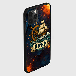 Чехол для iPhone 12 Pro Max ВМФ корабль и штурвал, цвет: 3D-черный — фото 2