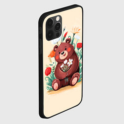 Чехол для iPhone 12 Pro Max Мишаня с букетом, цвет: 3D-черный — фото 2