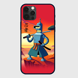 Чехол для iPhone 12 Pro Max Бендер ниндзя в Японском пейзаже, цвет: 3D-черный