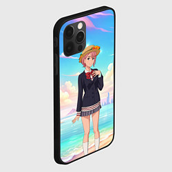 Чехол для iPhone 12 Pro Max Дандадан Сиратори Айра на берегу моря, цвет: 3D-черный — фото 2