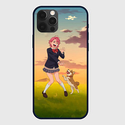 Чехол для iPhone 12 Pro Max Сиратори Айра играет с песиком - Дандадан, цвет: 3D-черный