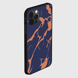 Чехол для iPhone 12 Pro Max Разломы на синем, цвет: 3D-черный — фото 2