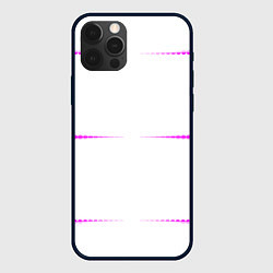 Чехол для iPhone 12 Pro Max Color white blue pink stripes, цвет: 3D-черный