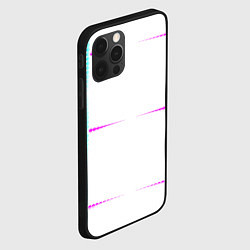 Чехол для iPhone 12 Pro Max Color white blue pink stripes, цвет: 3D-черный — фото 2